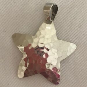 Sterling Silver Hammered Star Pendant